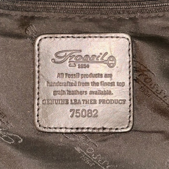 Fossil Black Pebbled Leather Shoulder Bag Medium Size 75082 With Fossil Key - Picture 2 of 16